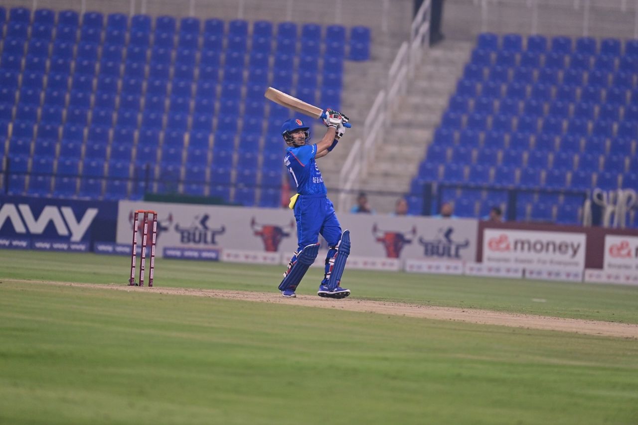 Rahmanullah Gurbaz tonks a shot through the leg side Afghanistan vs Bangladesh, 1st ODI, Abu Dhabi, October 8, 2025