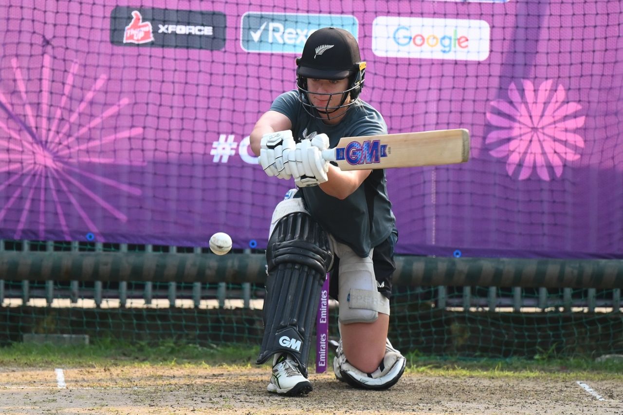 Brooke Halliday shapes to sweep the ball, Guwahati, October 9, 2025