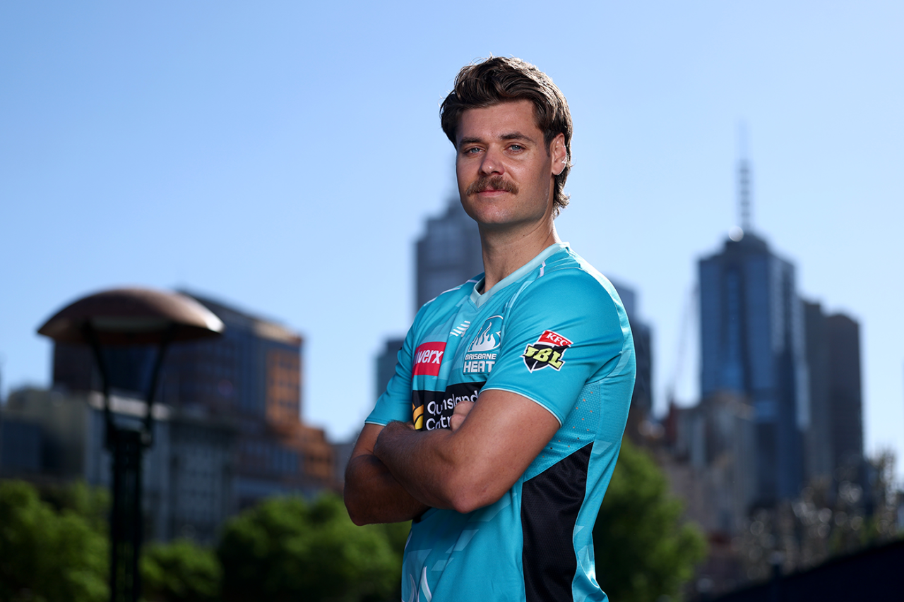 Spencer Johnson in the new Brisbane Heat kit, Melbourne, October 9, 2025
