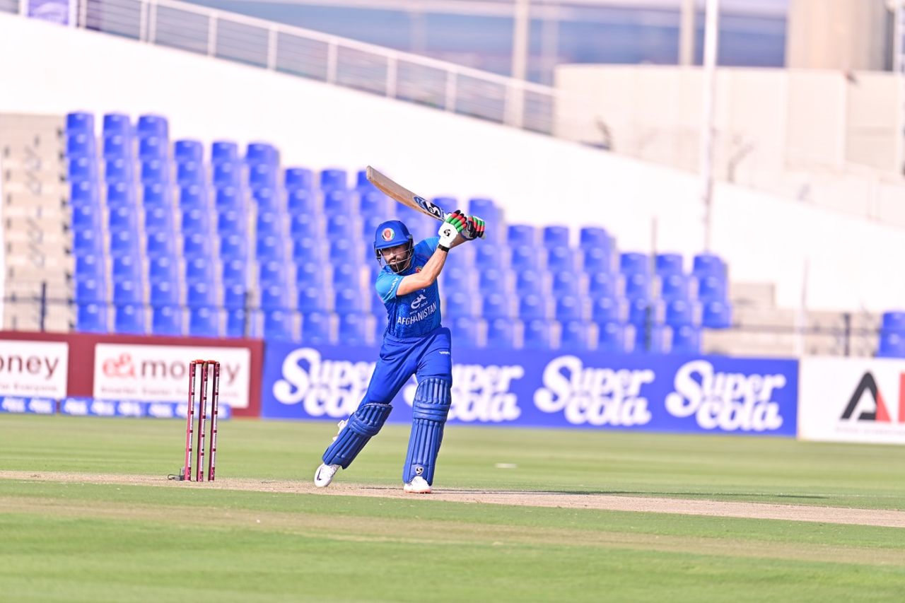 Ibrahim Zadran played a steady innings, Afghanistan vs Bangladesh, 2nd ODI, Abu Dhabi, October 11, 2025