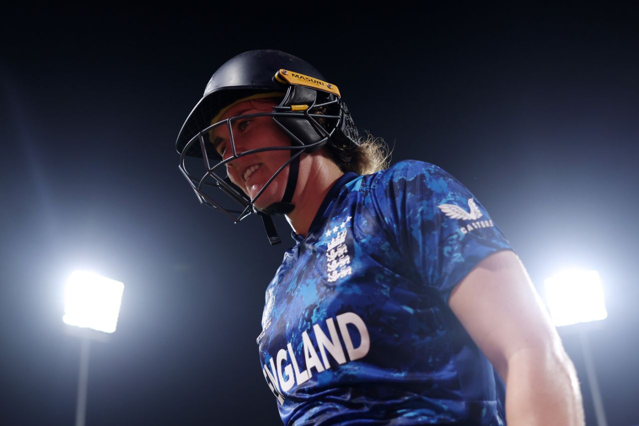 Nat Sciver-Brunt walks back after being dismissed for 117, England vs Sri Lanka, Women's ODI World Cup, Colombo, October 11, 2025