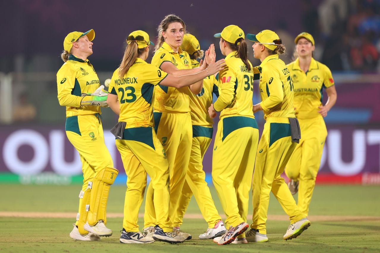 Annabel Sutherland returned 5 for 40, India vs Australia, Women's ODI World Cup, Visakhapatnam, October 12, 2025