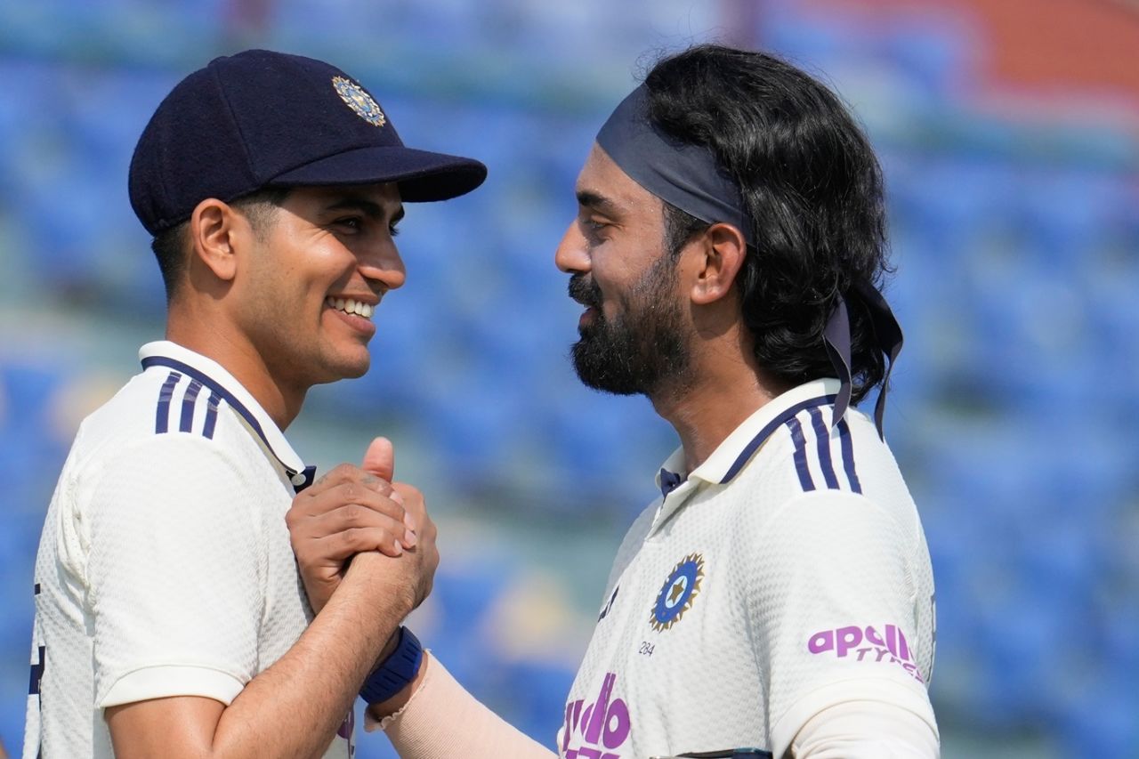 Shubman Gill and KL Rahul are smiles after India sealed series 2-0, India vs West Indies, 2nd Test, Delhi, 5th Day, October 14, 2025