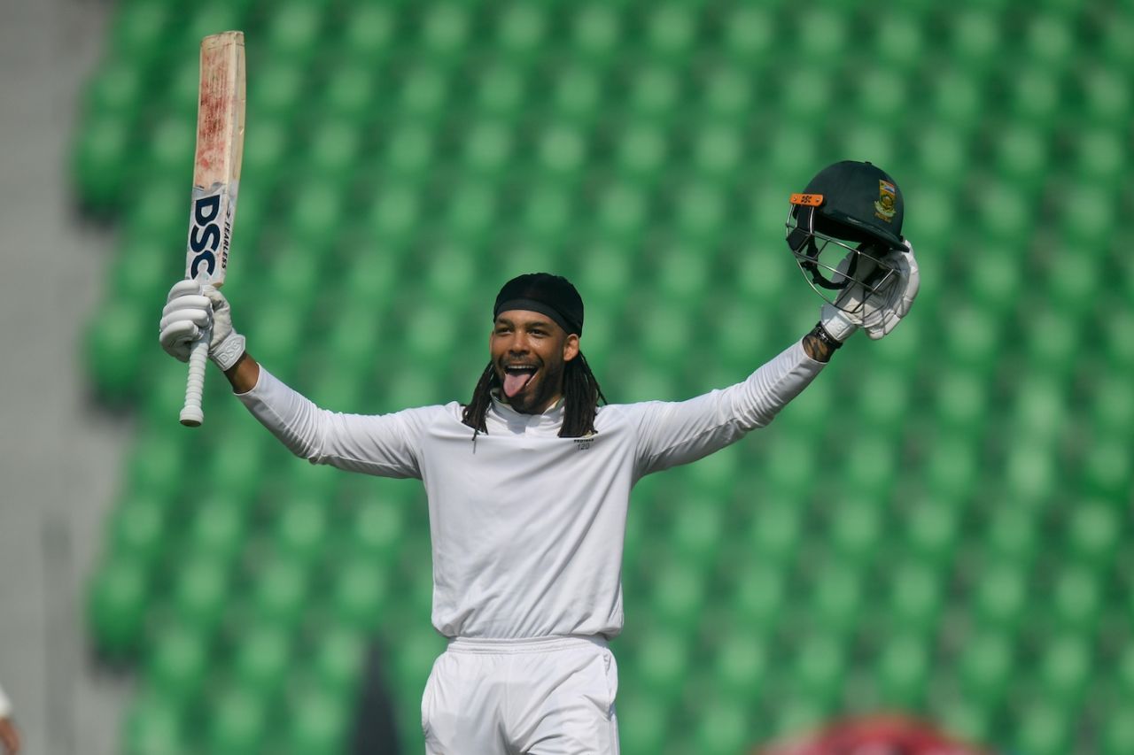 Tony de Zorzi brought up his second Test century, Pakistan vs South Africa, 1st Test, Lahore, 3rd day, October 14, 2025