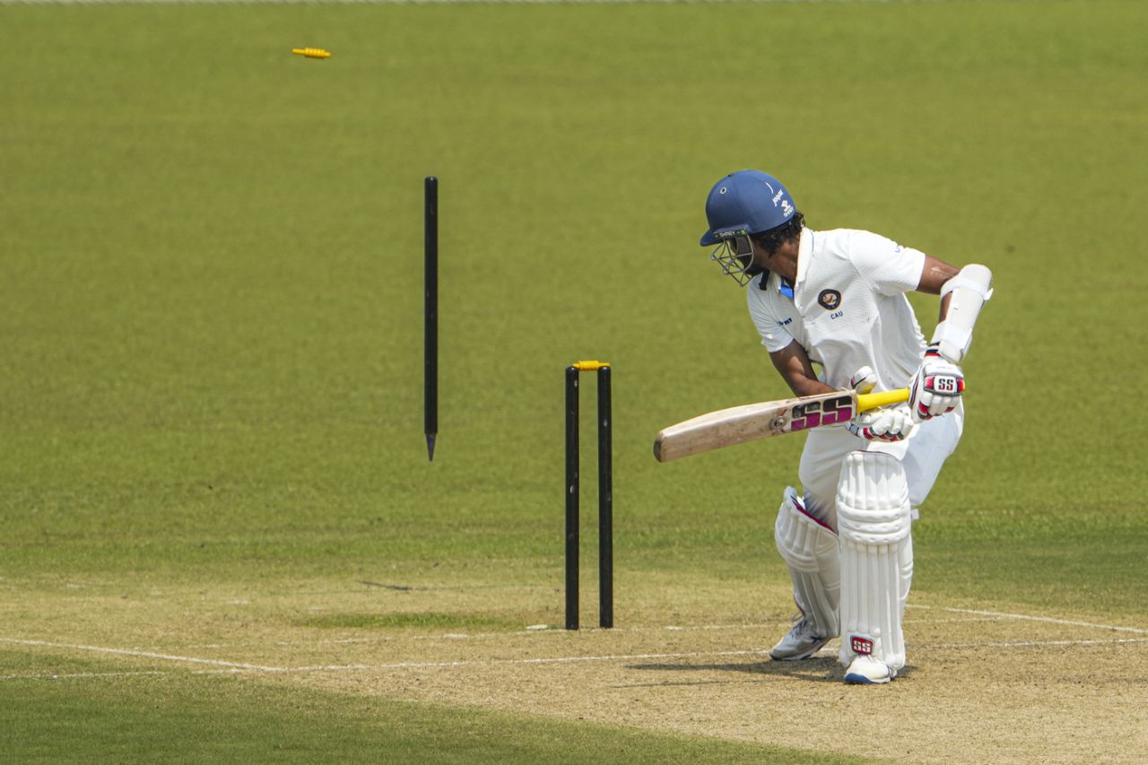 Kunal Chandela's stumps were uprooted, Bengal vs Uttarakhand, Ranji Trophy, 1st day, Kolkata, October 15, 2025