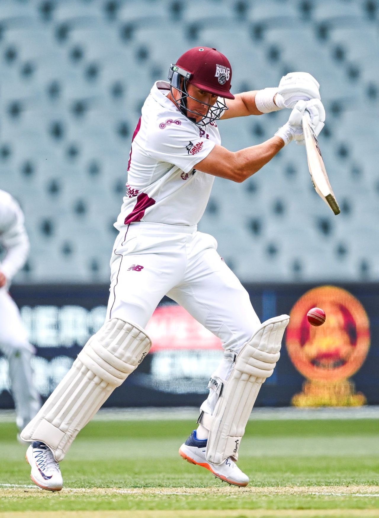 Marnus Labuschagne forces off the back foot, South Australia vs Queensland, Sheffield Shield, Adelaide Oval, October 16, 2025