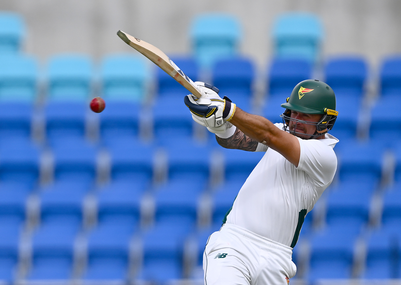 Jake Weatherald compiled an aggressive 94, Tasmania vs Western Australia, Sheffield Shield, Hobart, October 16, 2025