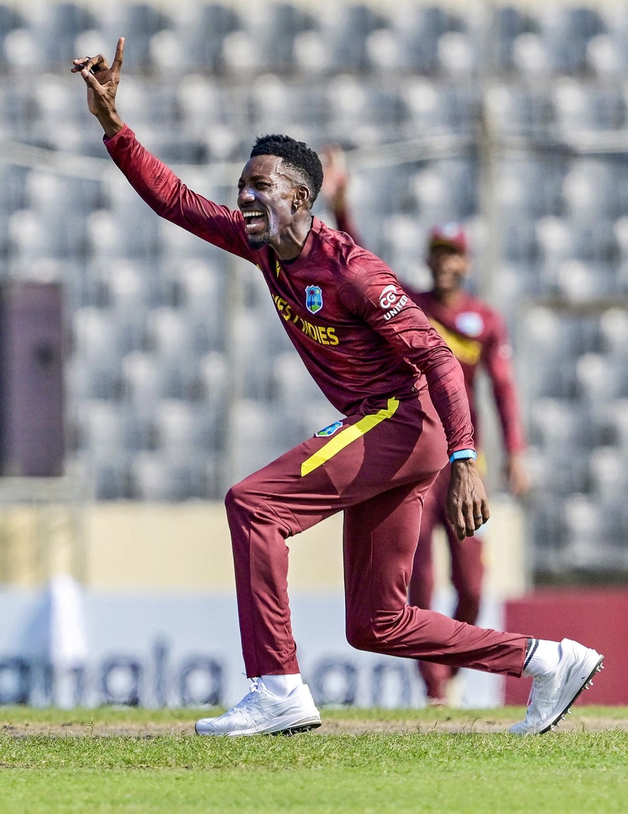 Khary Pierre came away with figures of 10-2-19-1, Bangladesh vs West Indies, 1st ODI, Dhaka, October 18, 2025