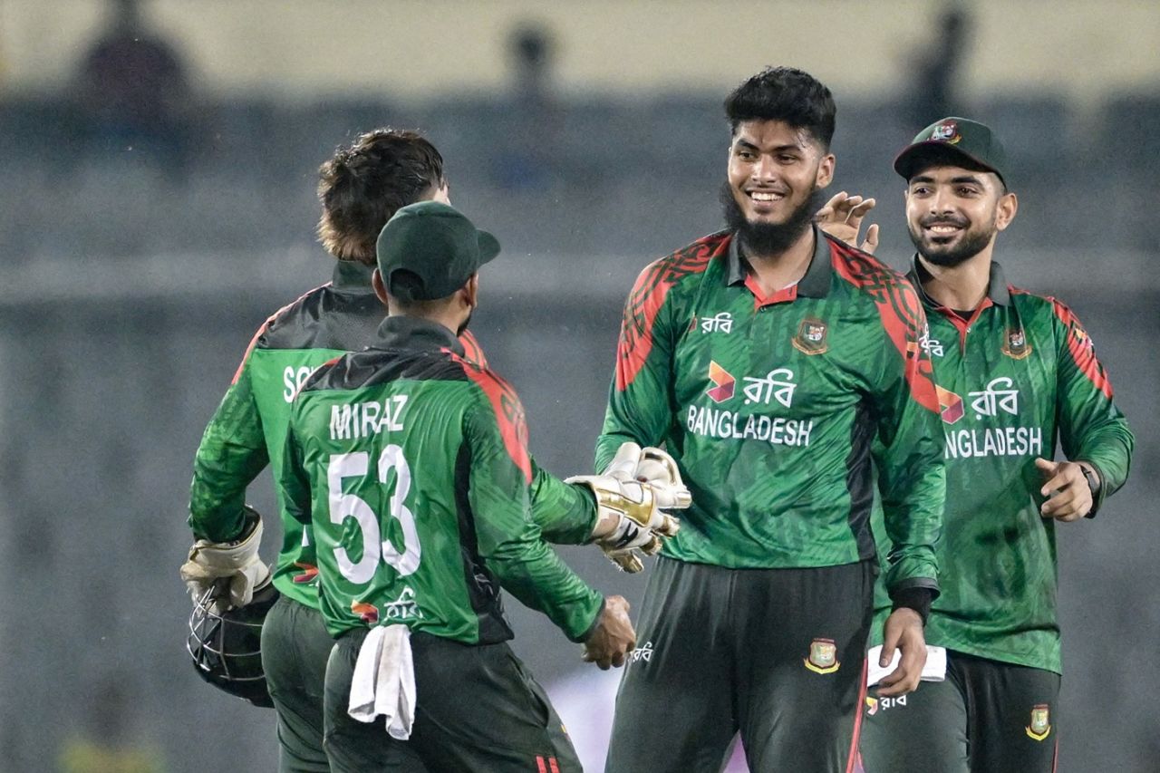 Rishad Hossain became the first Bangladesh legspinner to take a five-for, Bangladesh vs West Indies, 1st ODI, Dhaka, October 18, 2025