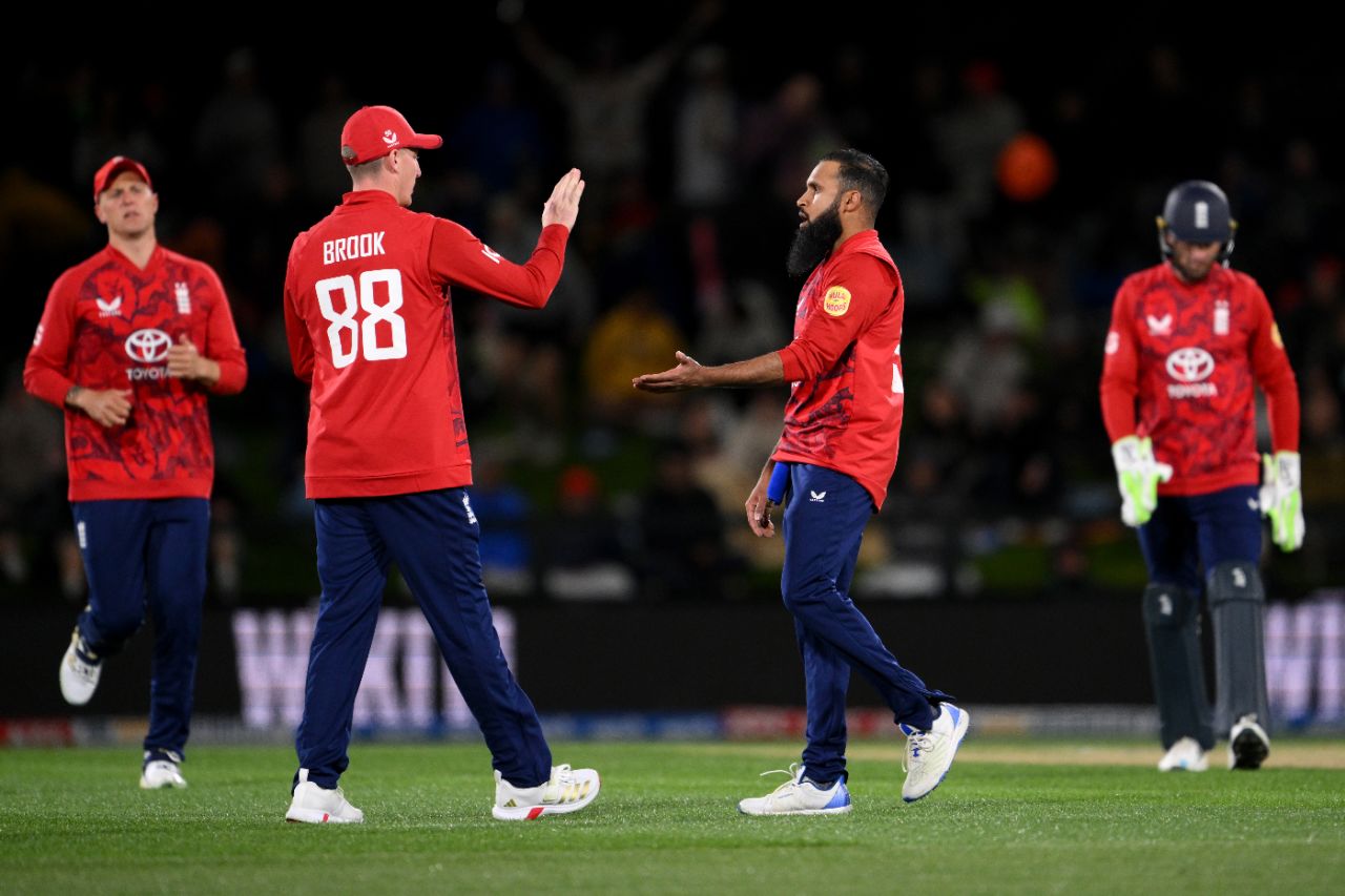 Adil Rashid claimed four wickets, New Zealand vs England, 2nd Men's T20I, Hagley Oval, Christchurch, October 20, 2025