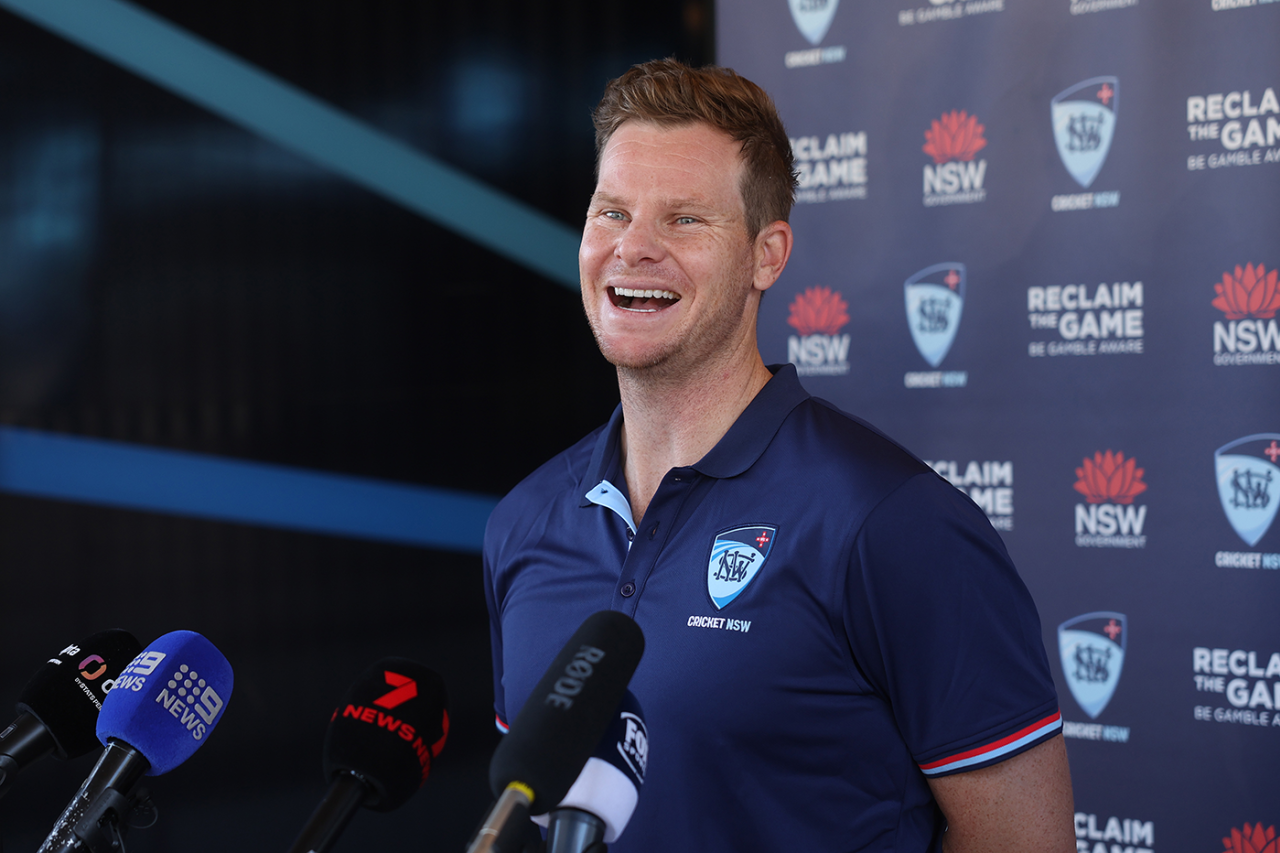 Steven Smith speaks to reporters as he ramps up his Ashes preparation, Sydney, October 21, 2025