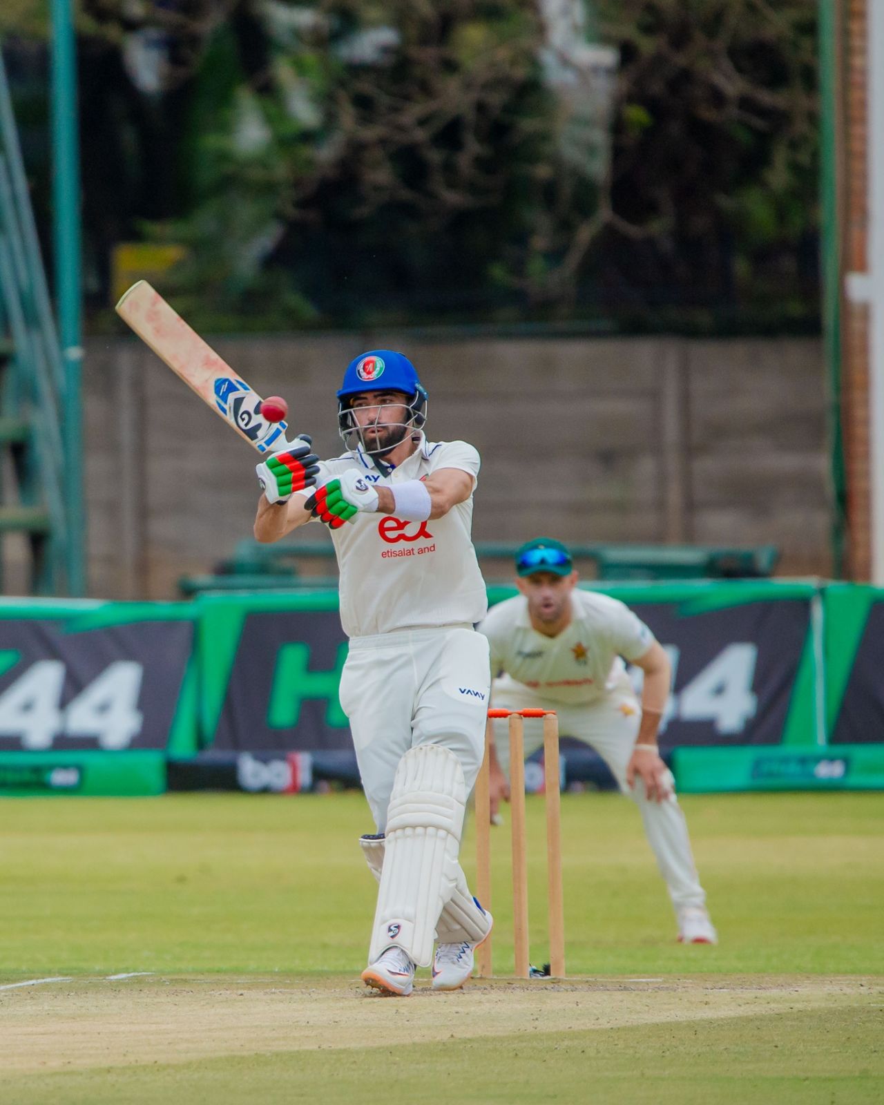 Ibrahim Zadran pulls across the line, Zimbabwe vs Afghanistan, one-off Test, Harare, 3rd day, October 22, 2025