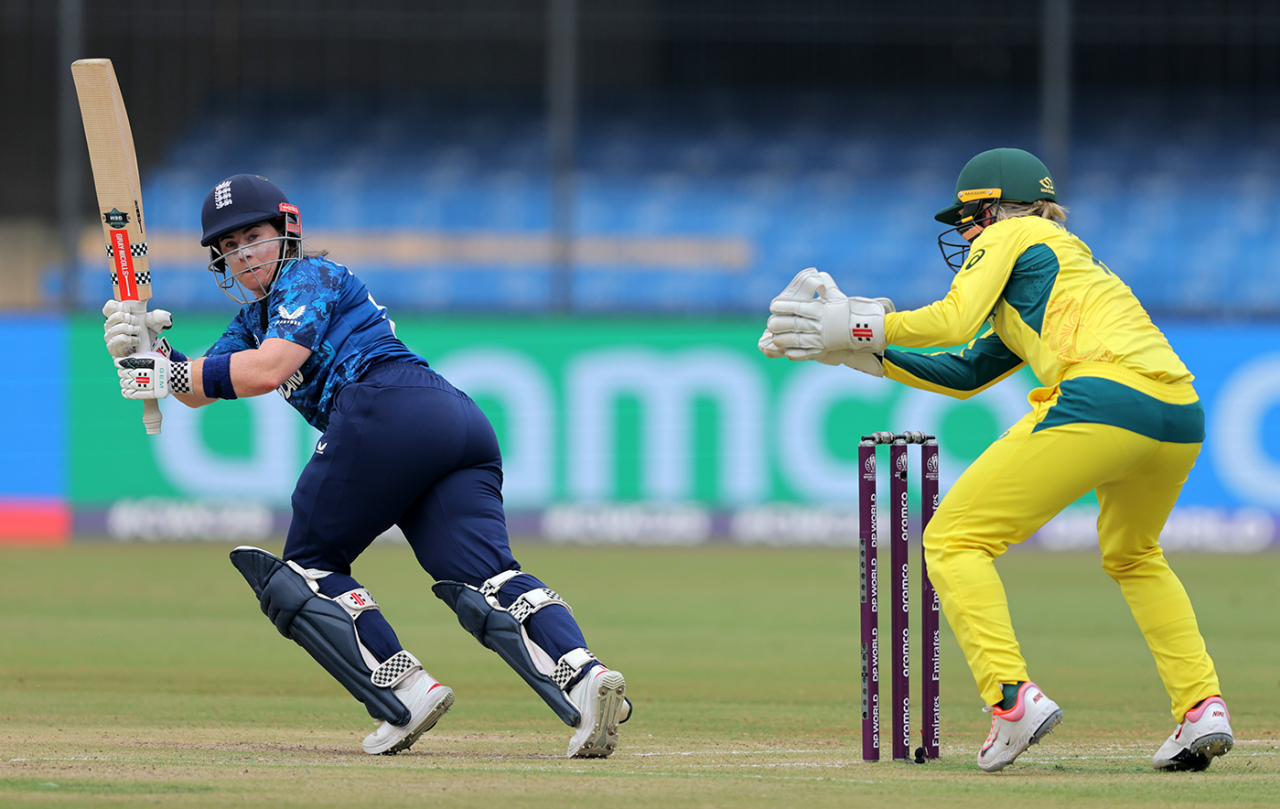 Tammy Beaumont made the most of some early waywardness, Australia vs England, Women's World Cup, Indore, October 22, 2025