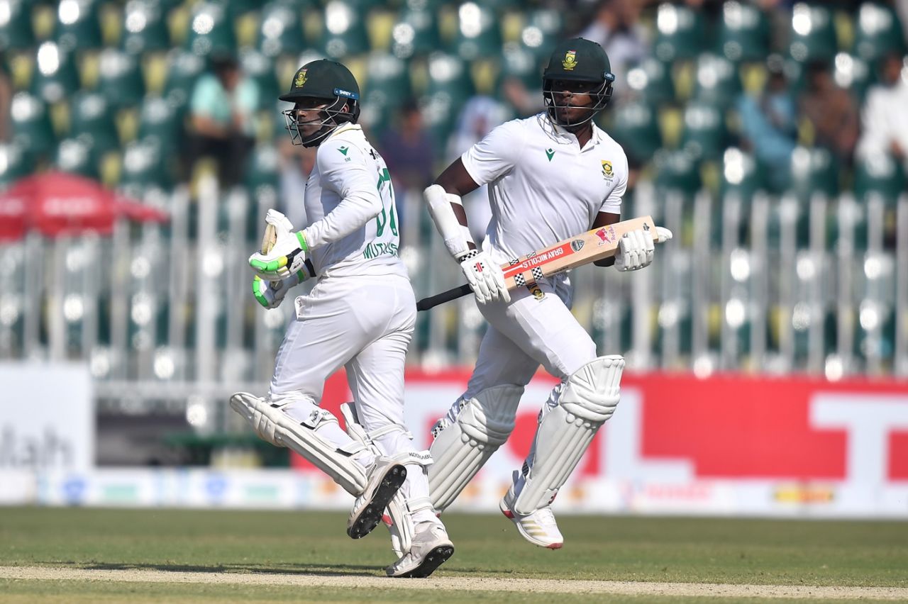 Kagiso Rabada and Senuran Muthusamy added 98 runs for the last wicket, Pakistan vs South Africa, 2nd Test, Rawalpindi, 3rd day, October 22, 2025