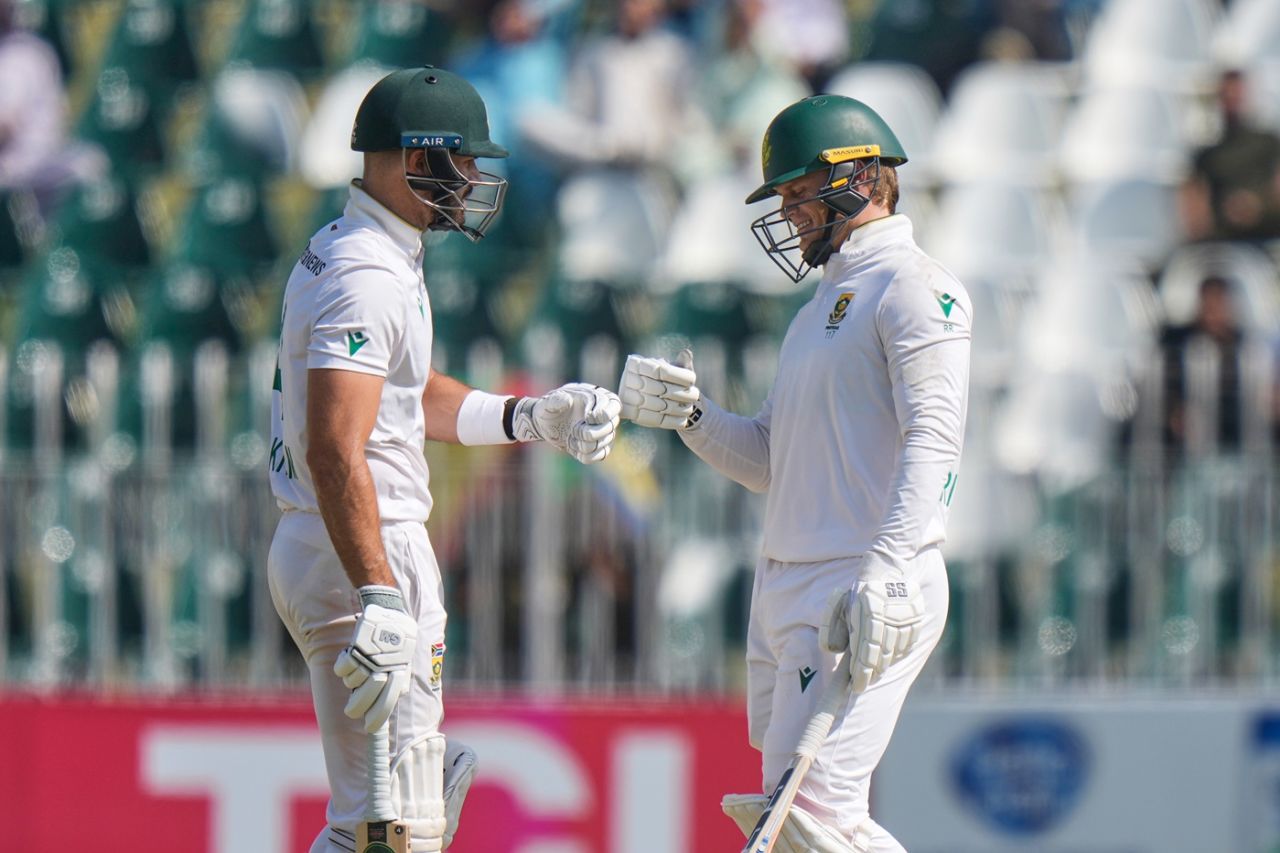 Aiden Markram and Ryan Rickelton ensured South Africa had a strong start in their 68-run chase, Pakistan vs South Africa, 2nd Test, Rawalpindi, 4th day, October 23, 2025