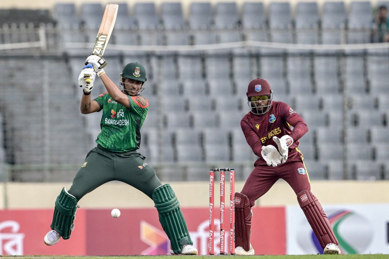 Souma Sarkar played an array of shots against spin, Bangladesh vs West Indies, 3rd ODI, Dhaka, October 23, 2025