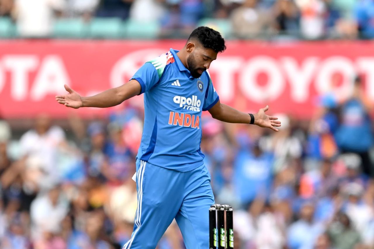 Mohammed Siraj celebrates a wicket, Australia vs India, 3rd ODI, Sydney, October 25, 2025