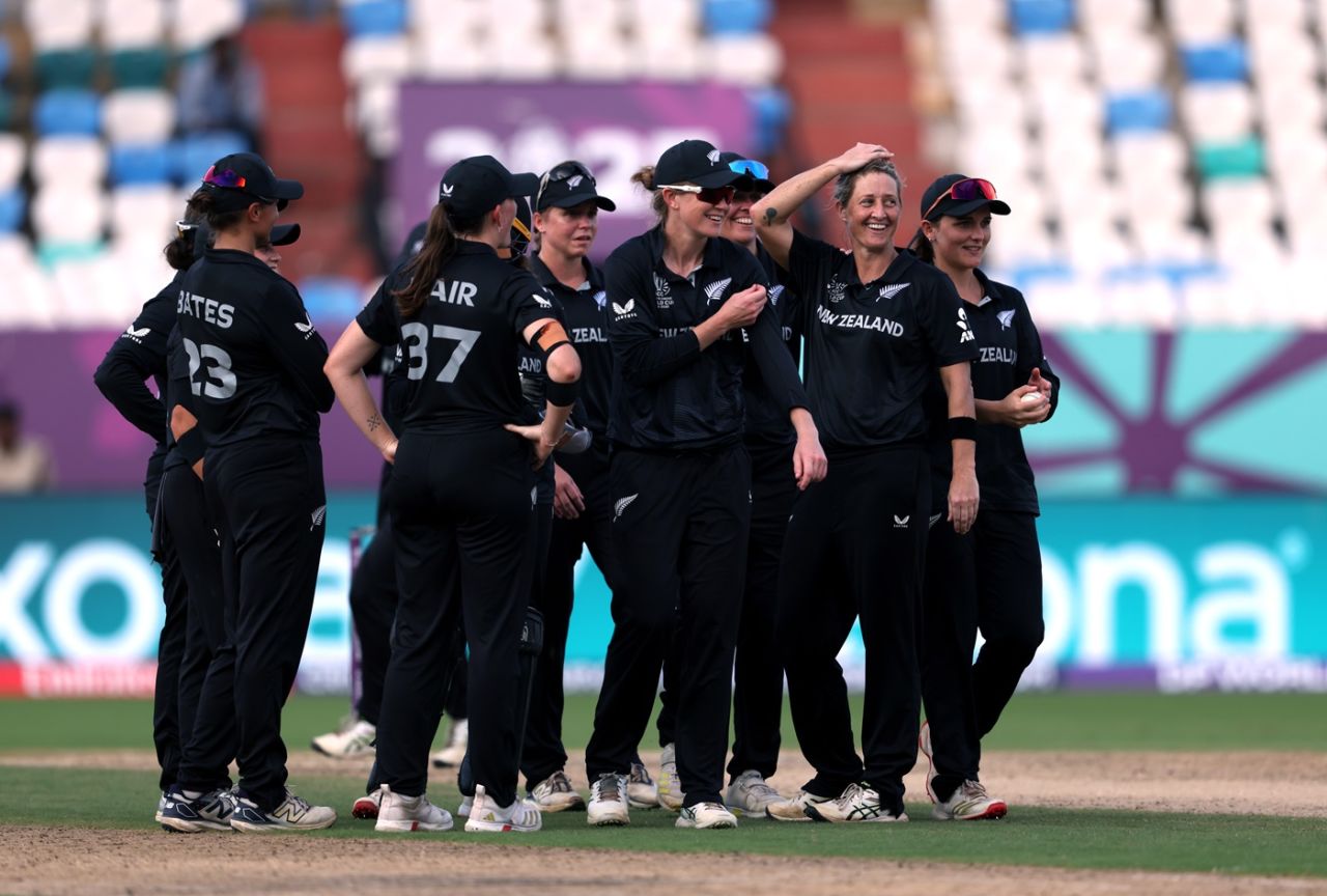 Sophie Devine celebrates her final ODI wicket, England vs New Zealand, Women's World Cup, Visakhapatnam, October 26, 2025