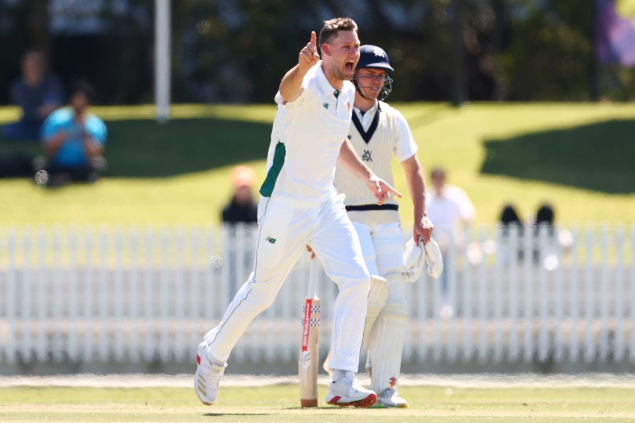 Beau Webster took a wicket on return, Victoria vs Tasmania, Melbourne, Sheffield Shield, October 28, 2025 