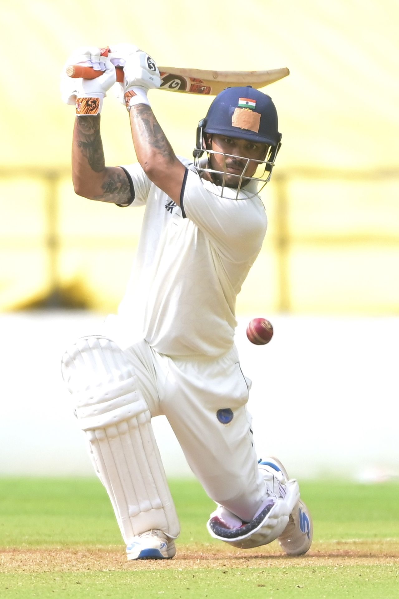 Ishan Kishan drives down the ground, Vidarbha vs Jharkhand, Day 2, Ranji Trophy, Nagpur, October 27, 2025