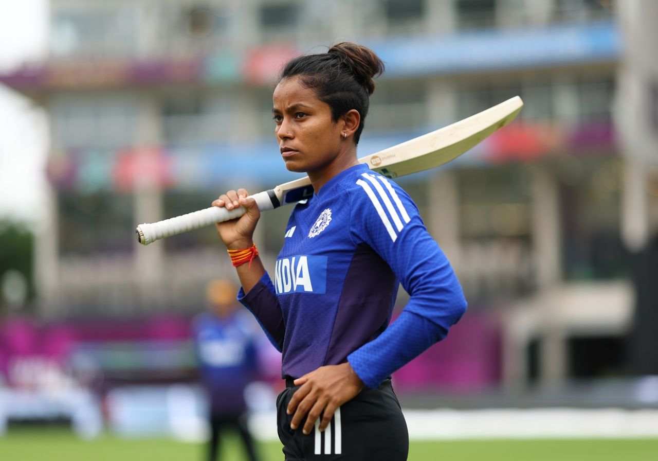 Uma Chetry waits to bat in training, ICC Women's ODI World Cup, Mumbai, November 1, 2025