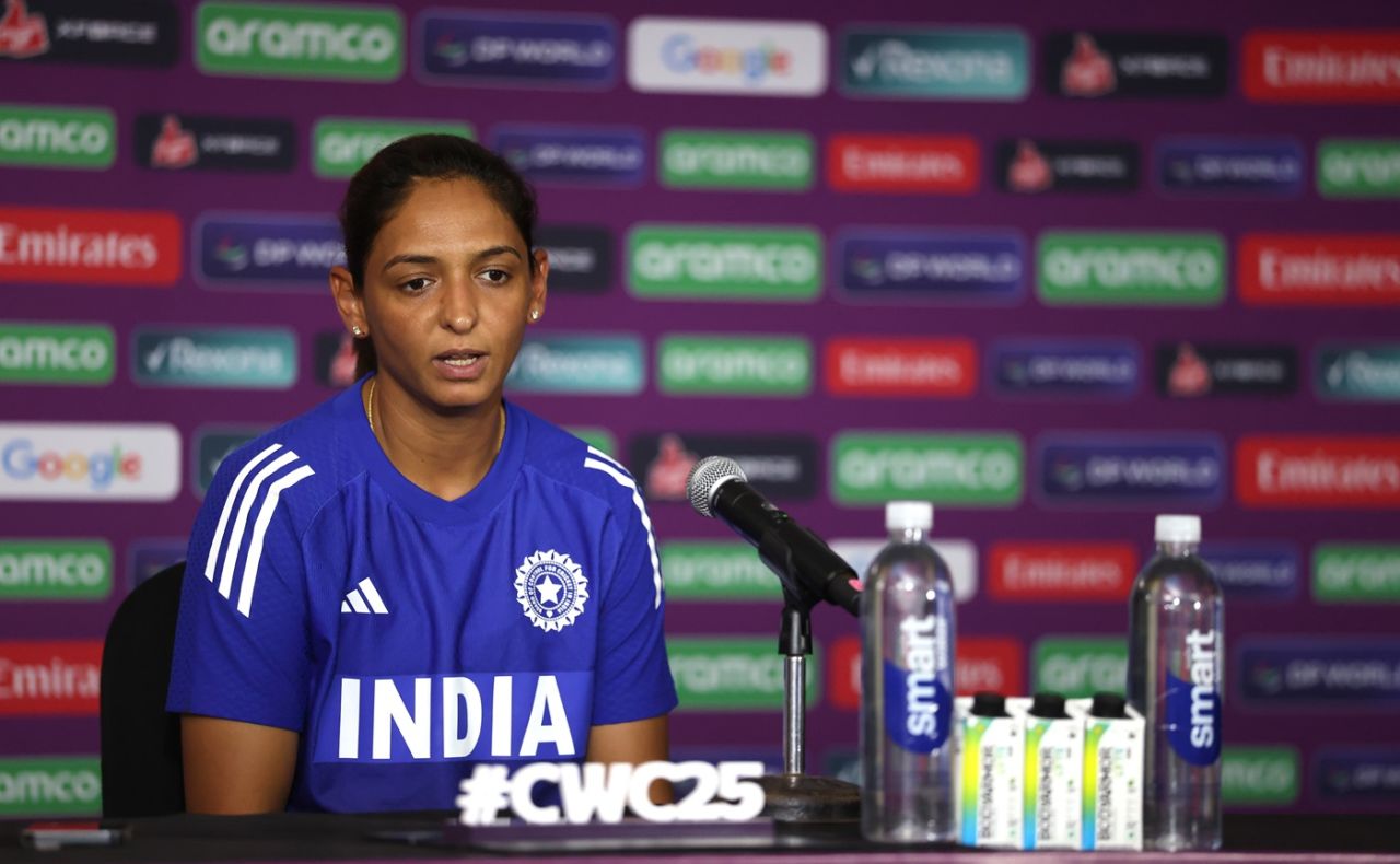 Harmanpreet Kaur addresses the media ahead of the final, ICC Women's ODI World Cup, Mumbai, November 1, 2025