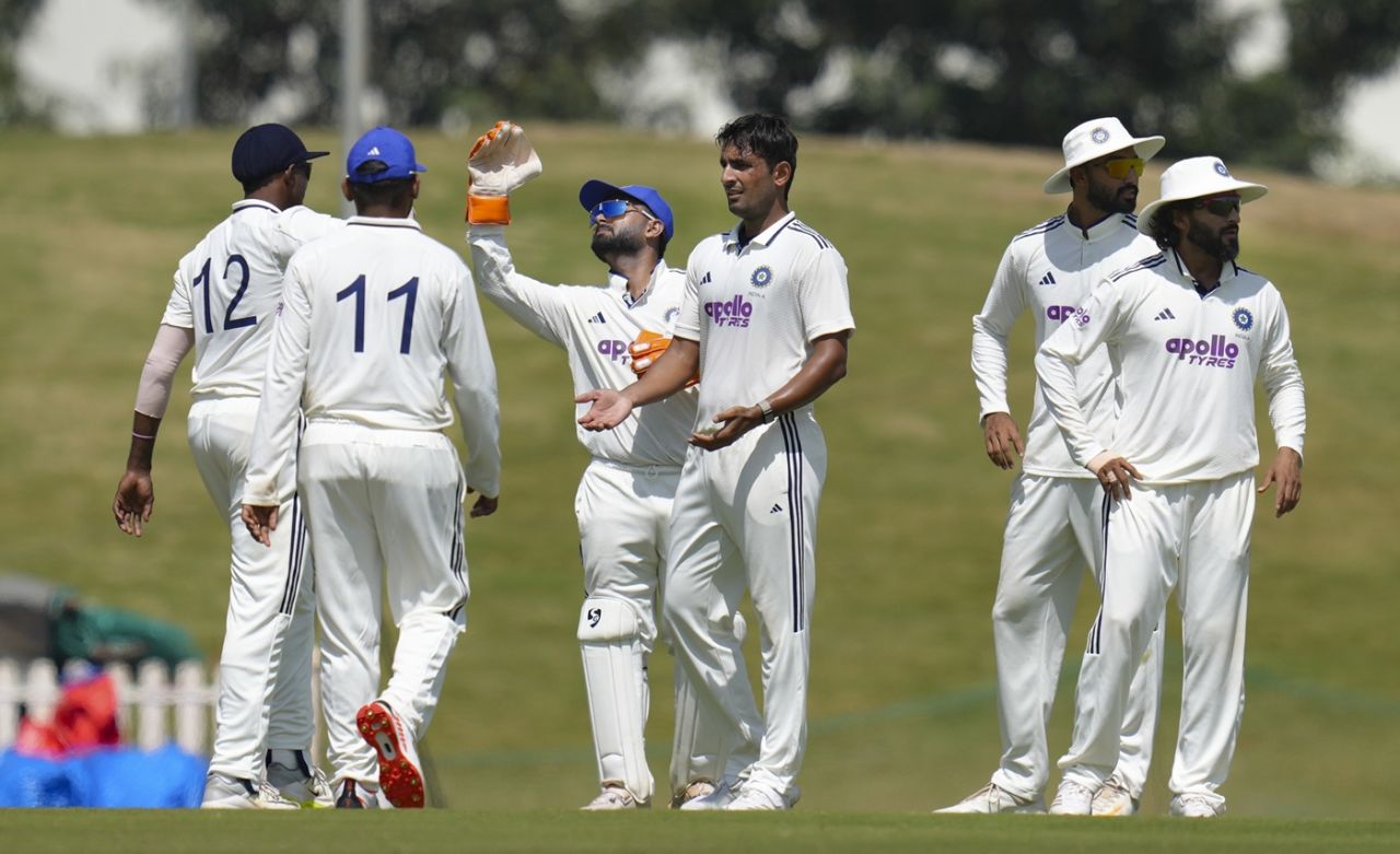 Anshul Kamboj picked up 3 for 39 in 12 overs, India A vs South Africa A, 2nd unofficial Test, 3rd day, Bengaluru, November 1, 2025
