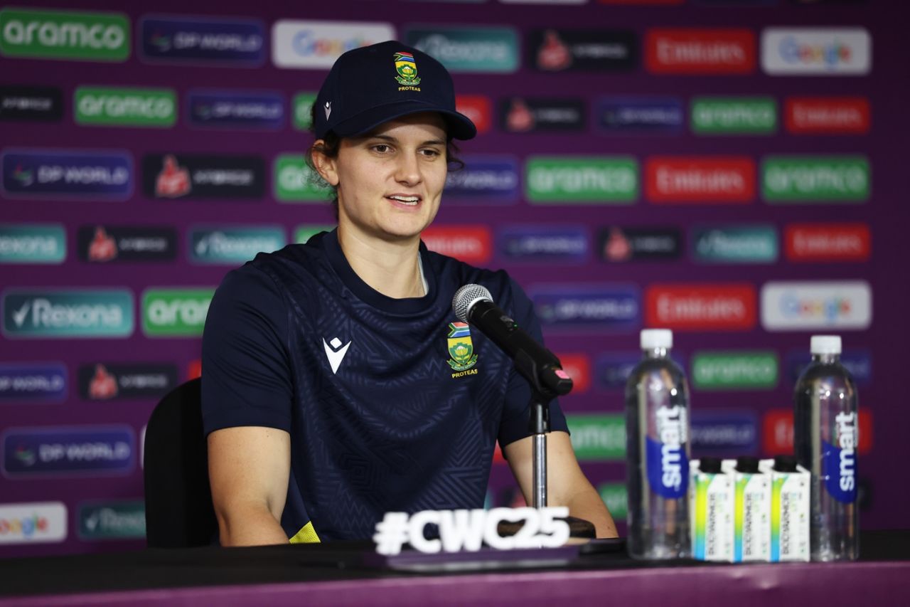 Laura Wolvaardt addresses the press, ICC Women's ODI World Cup, Mumbai, November 1, 2025