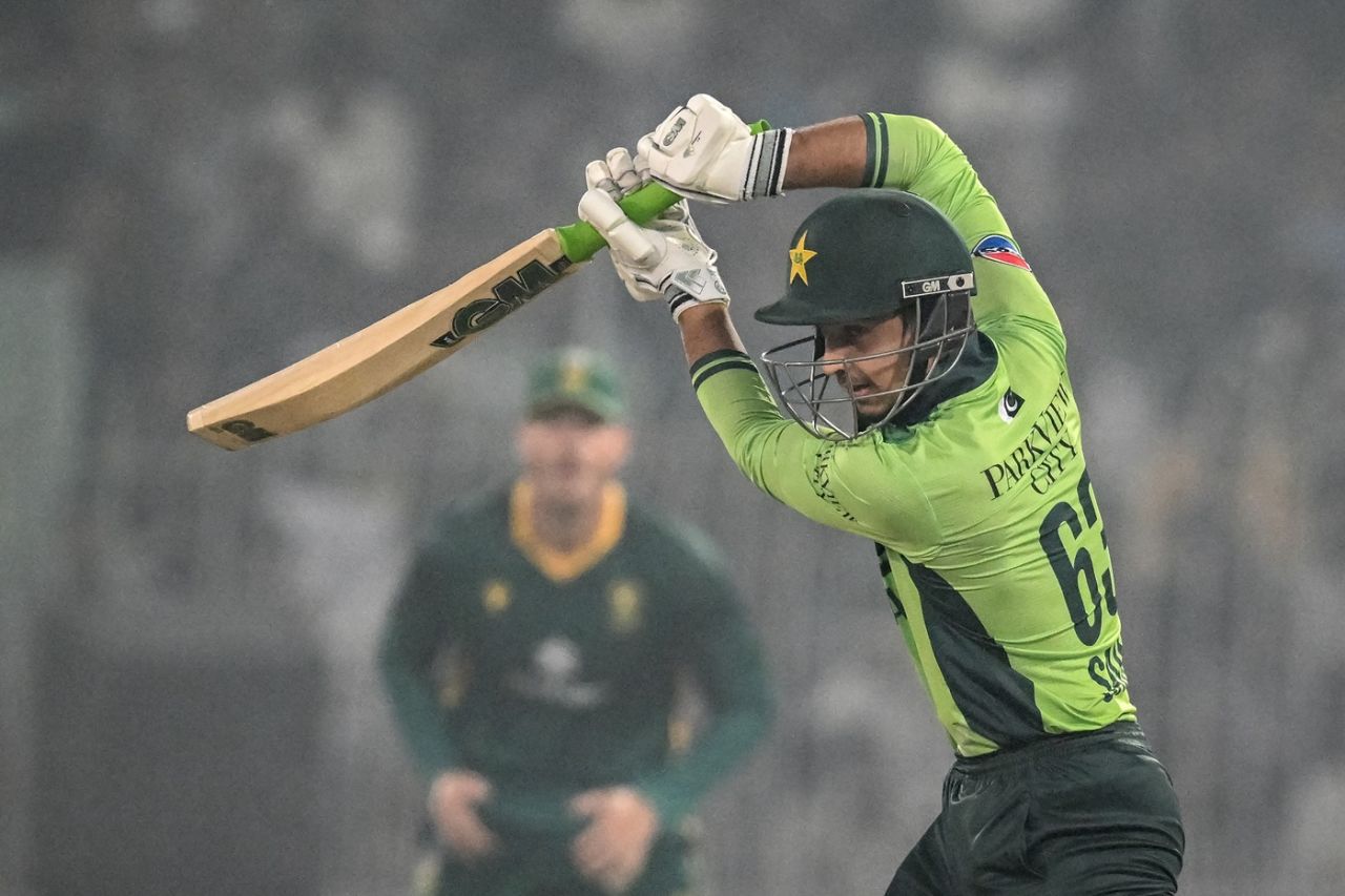 Saim Ayub released Pakistan ODI squad: Saim Ayub playing a drive in an ODI for Pakistan