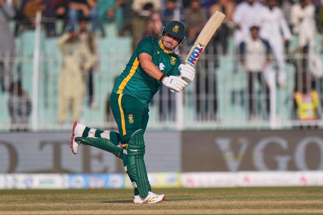 Lhuan-dre Pretorius works it leg side, Pakistan vs South Africa, 3rd ODI, Faisalabad, November 8, 2025