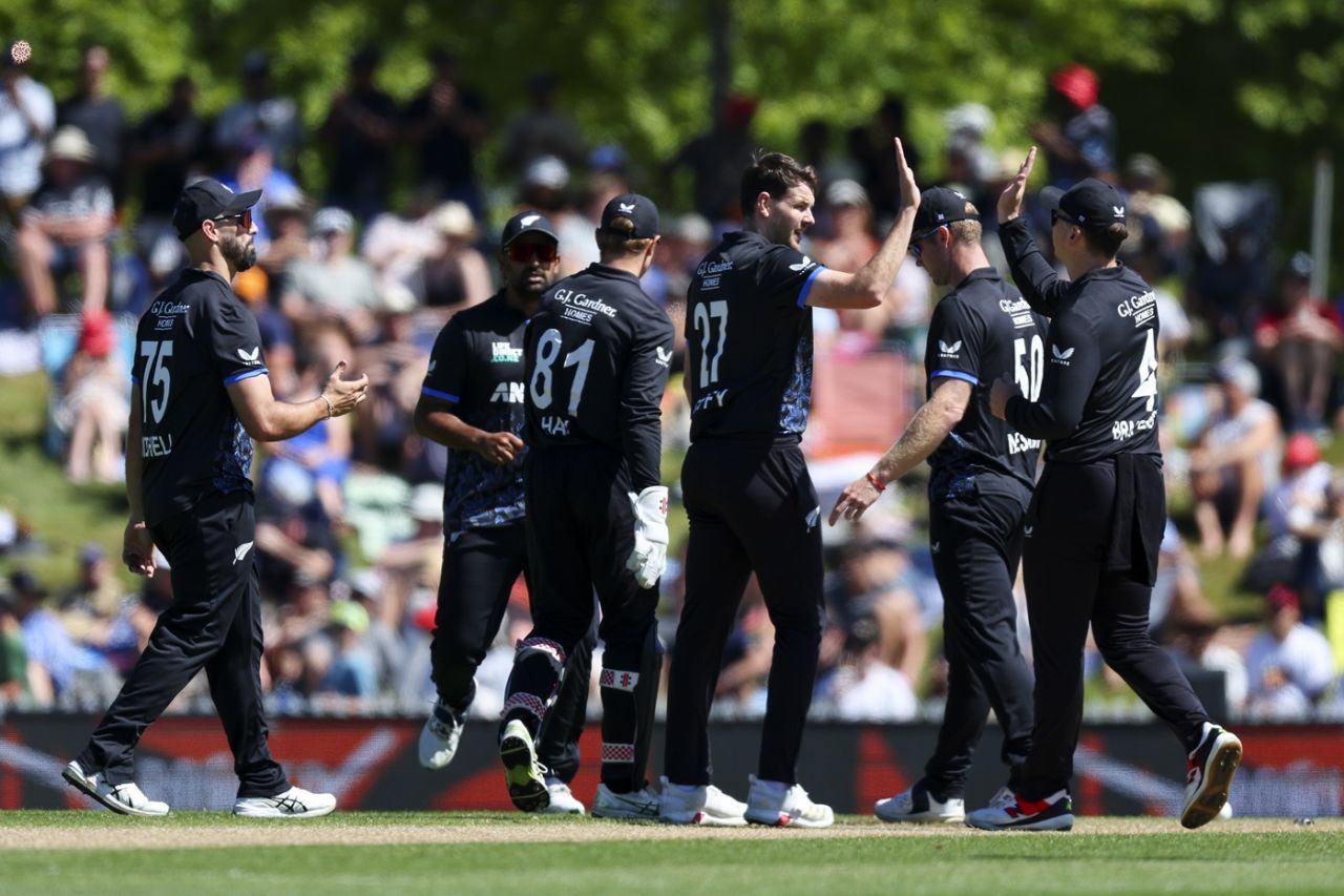 Jacob Duffy picked up two wickets in his first over, New Zealand vs West Indies, 3rd T20I, Nelson, November 9, 2025