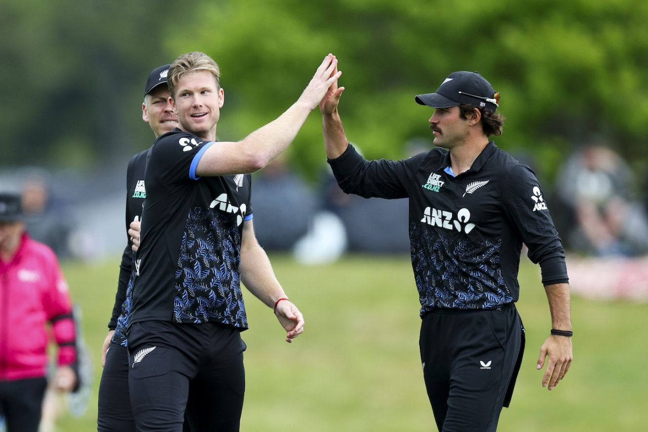 James Neesham dismissed Alick Athanaze after the first rain break, New Zealand vs West Indies, 4th T20I, Nelson, November 10, 2025