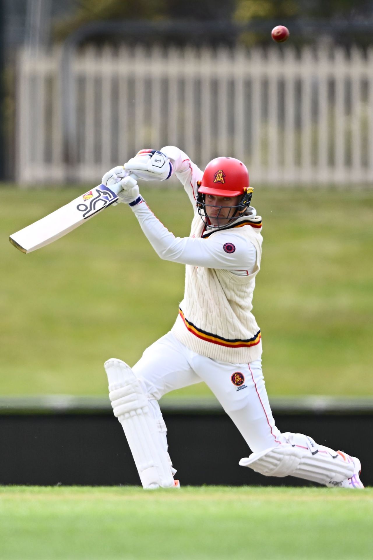Alex Carey drives through cover, Tasmania vs South Australia, Sheffield Shield, Hobart, November 11, 2025