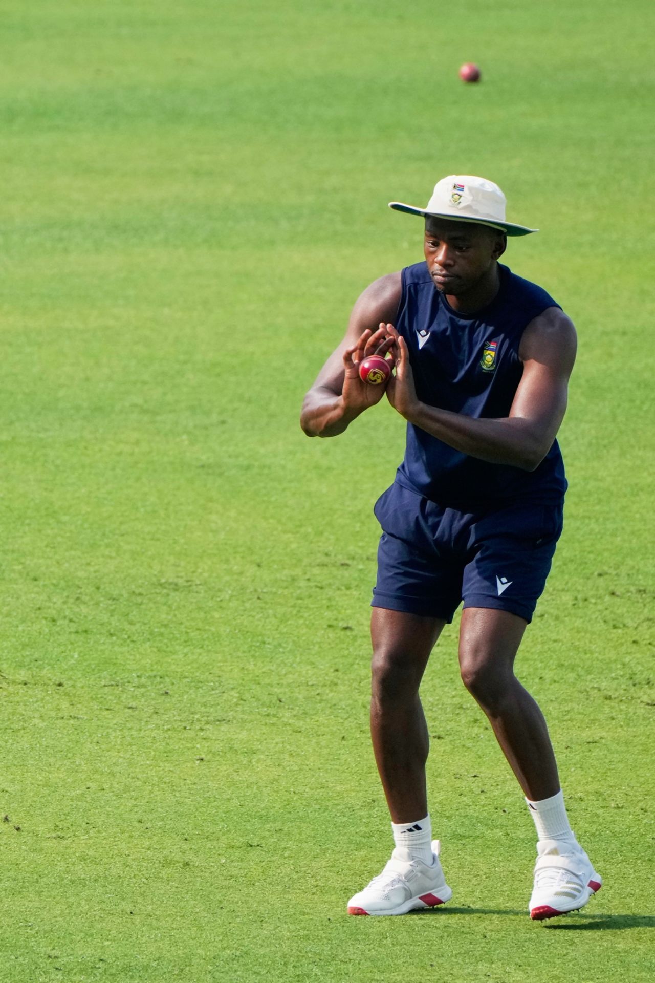 Kagiso Rabada plays with the SG ball, Kolkata, November 11, 2025