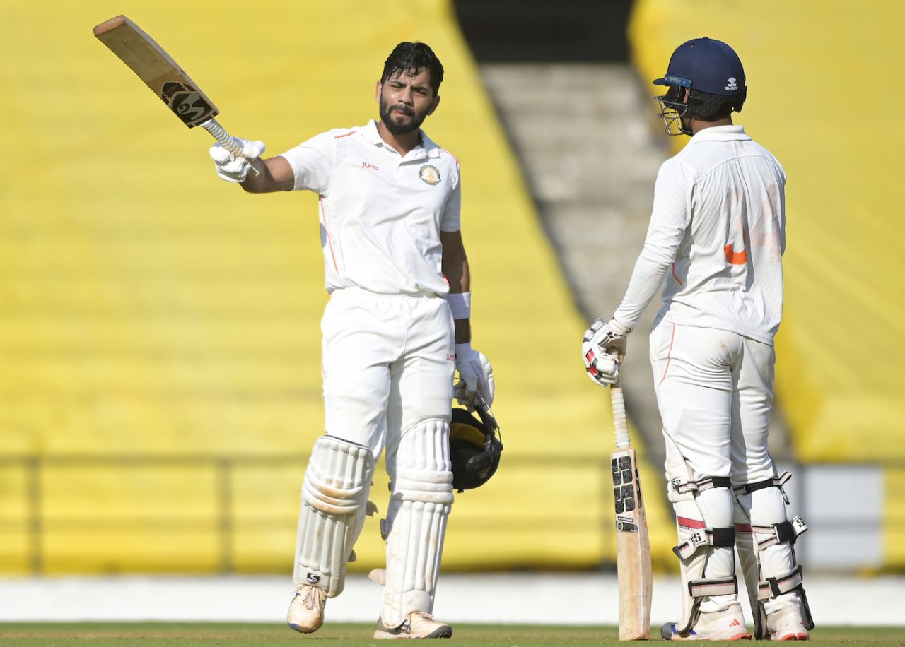 Dhruv Shorey made match-winning tons - 144 and 101 - against Odisha, Vidarbha vs Odisha, 3rd Day, Nagpur, Ranji Trophy, November 10, 2025
