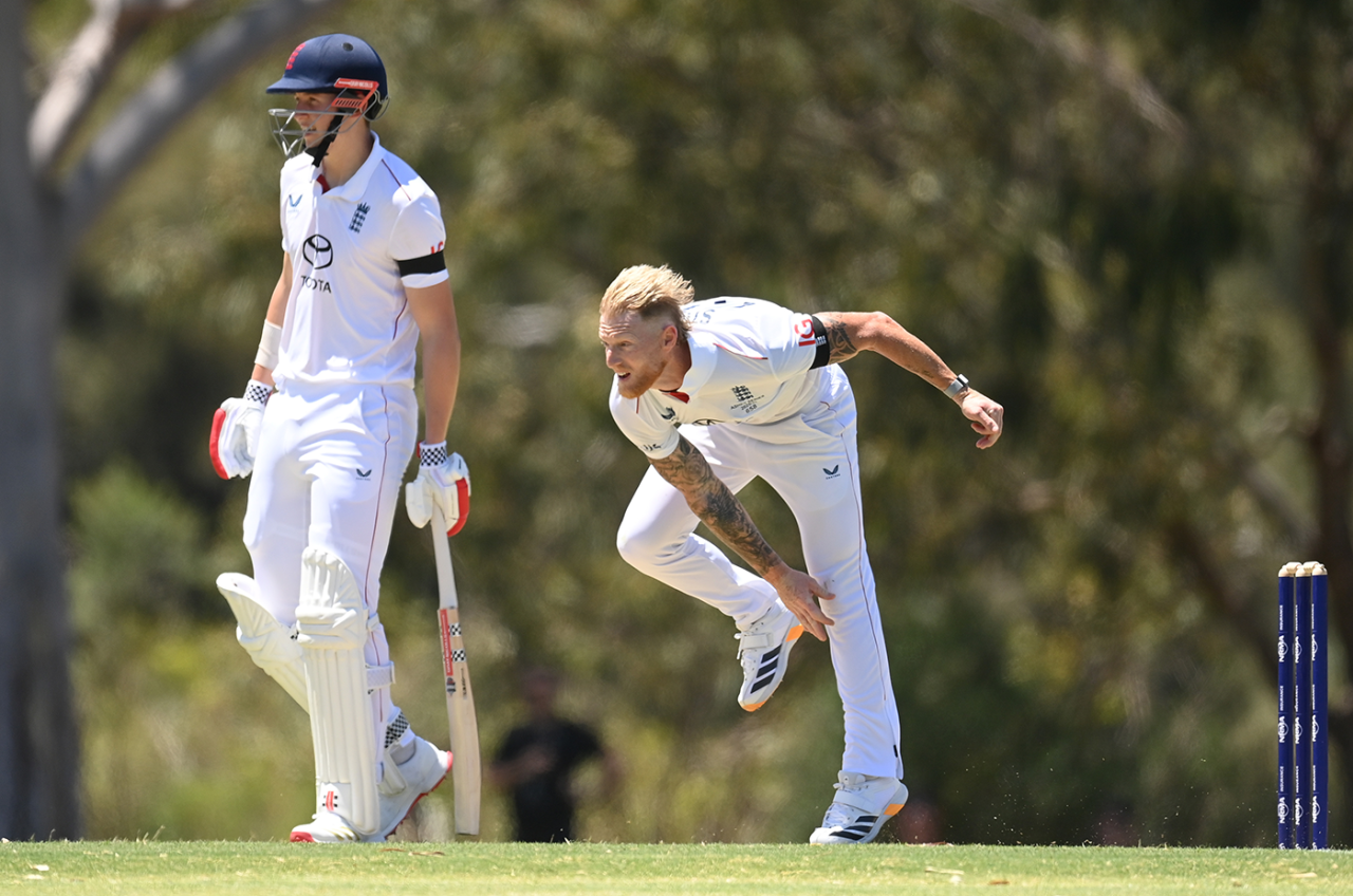 Ben Stokes in his first competitive bowl since July, England vs England Lions, Tour match, Lilac Hill, November 13, 2025