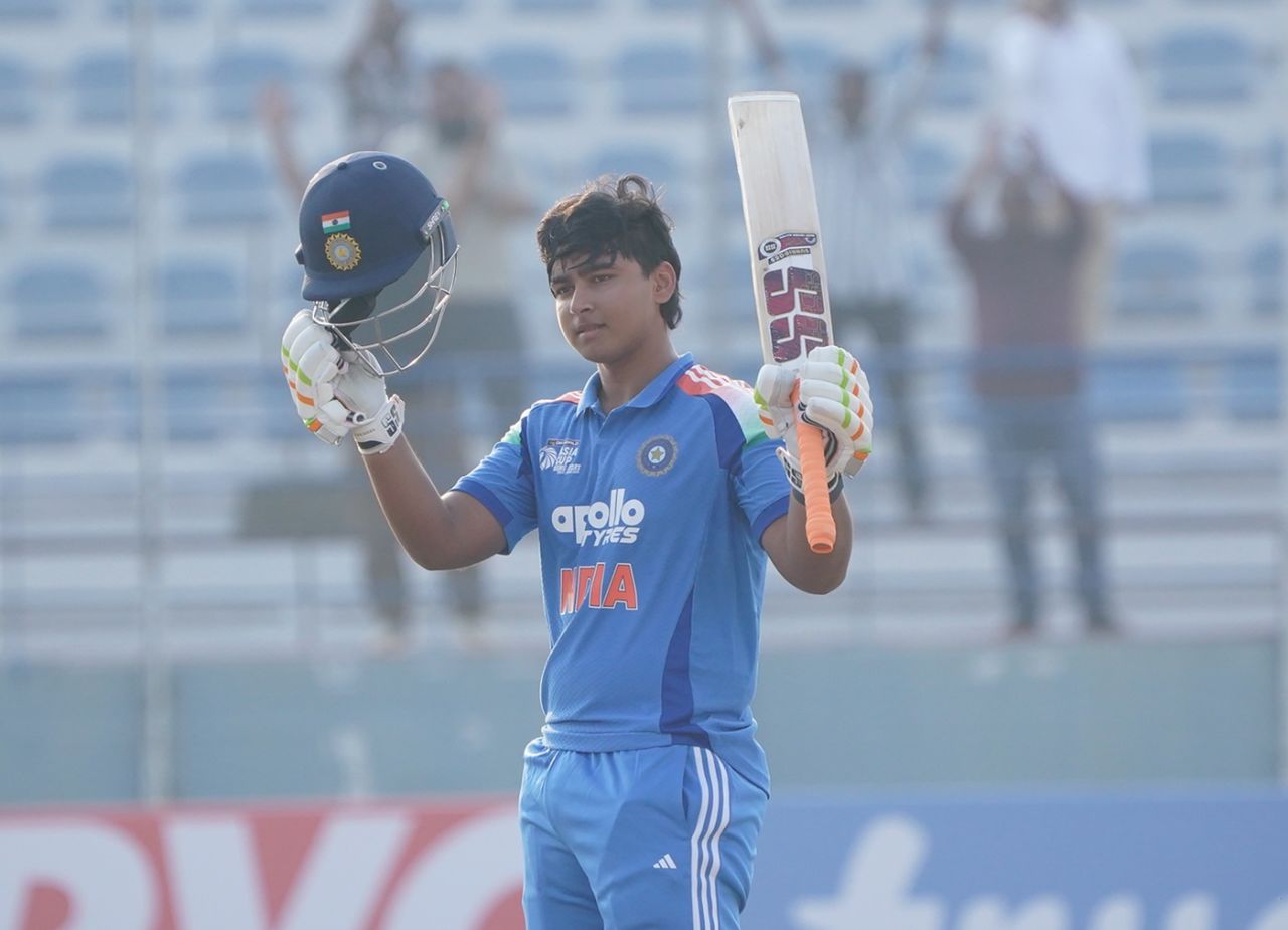Vaibhav Suryavanshi scored his fastest T20 hundred, India A vs UAE, Rising Stars T20 Asia Cup, Doha, November 14, 2025