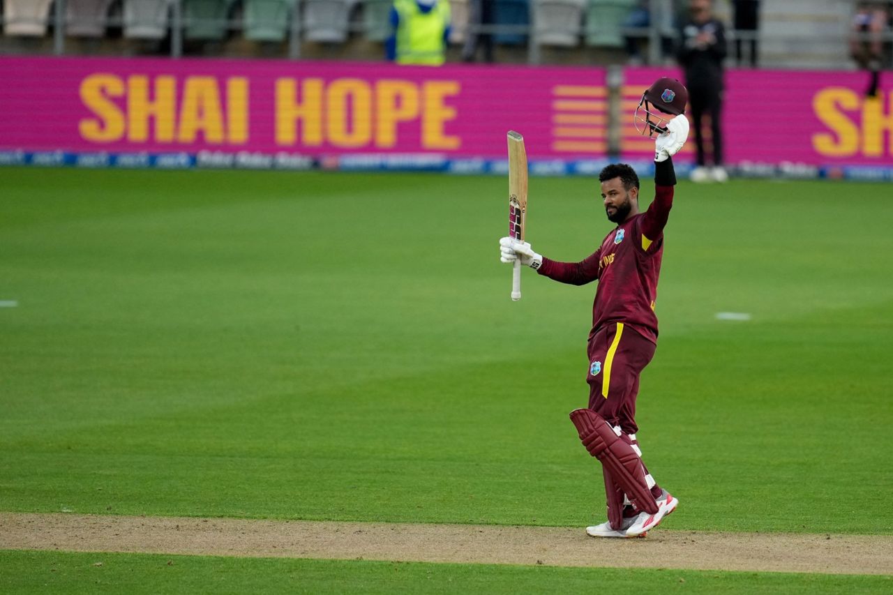 Shai Hope made 109 not out off 69 balls, New Zealand vs West Indies, 2nd ODI, Napier, November 19, 2025