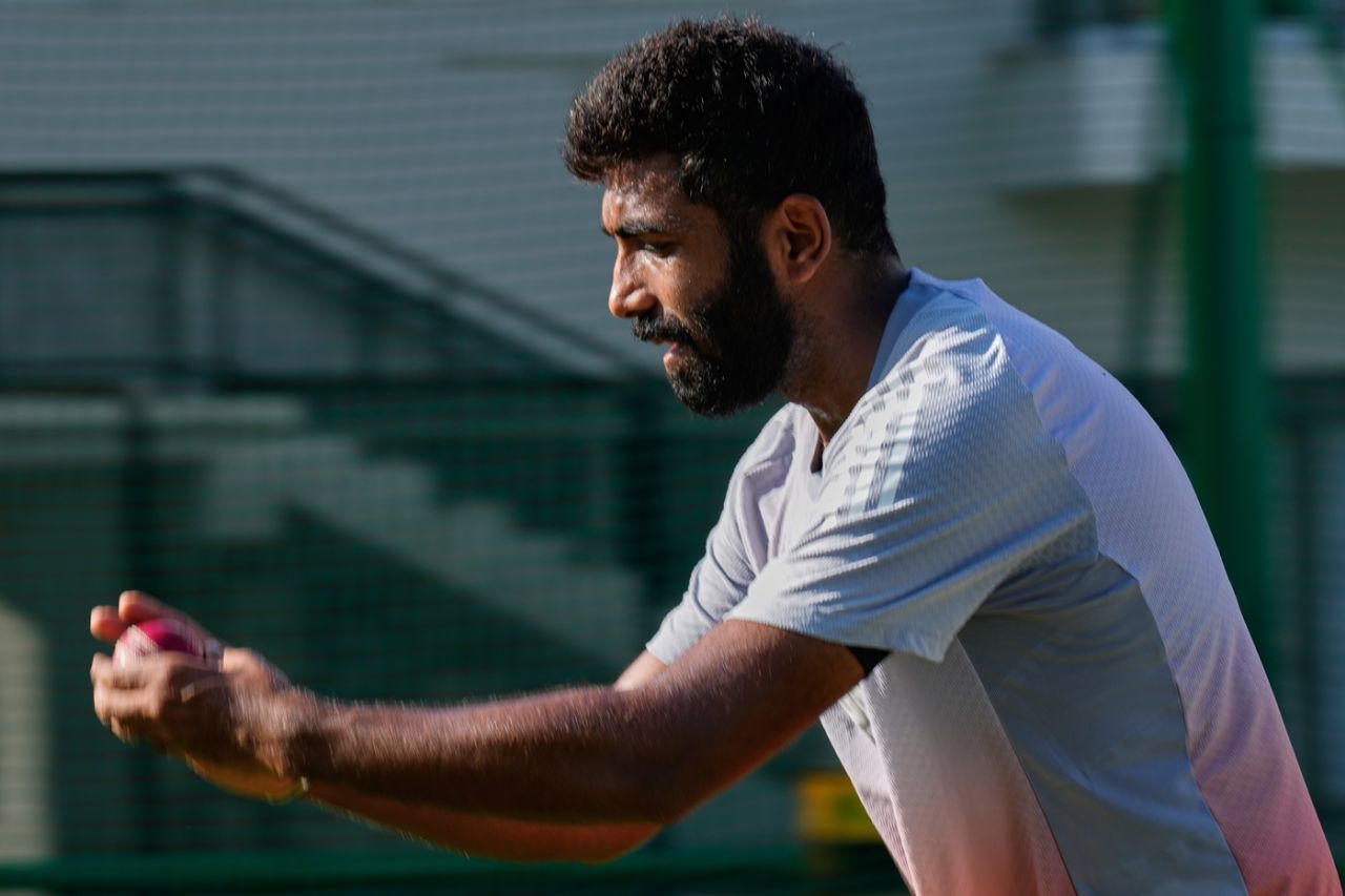 Jasprit Bumrah prepares to bowl at the nets, Guwahati, November 20, 2025