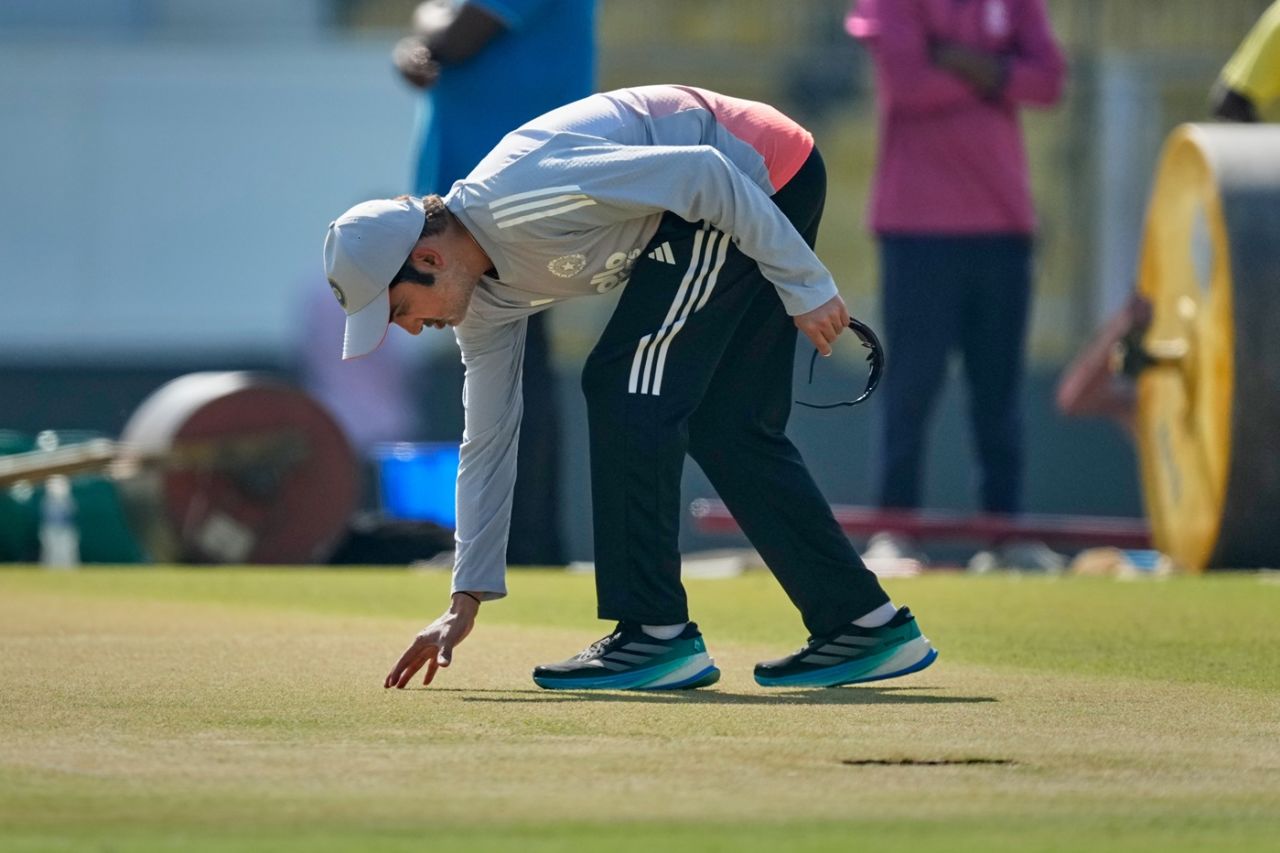 Gautam Gambhir inspects the Guwahati pitch, Guwahati, November 21, 2025