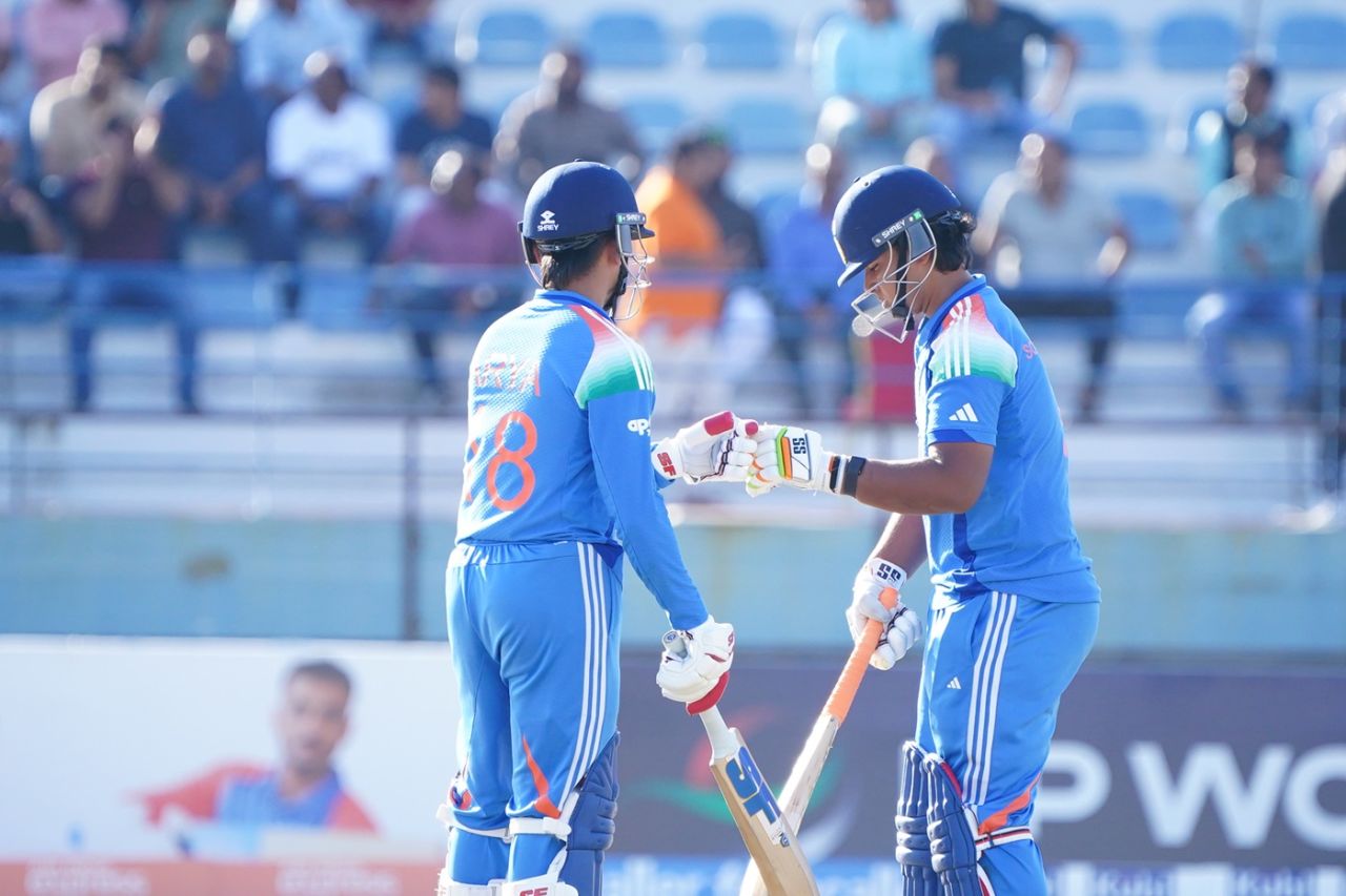 Priyansh Arya and Vaibhav Suryavanshi added 53 inside four overs, India A vs Bangladesh A, Rising Stars T20 Asia Cup, Doha, November 21, 2025