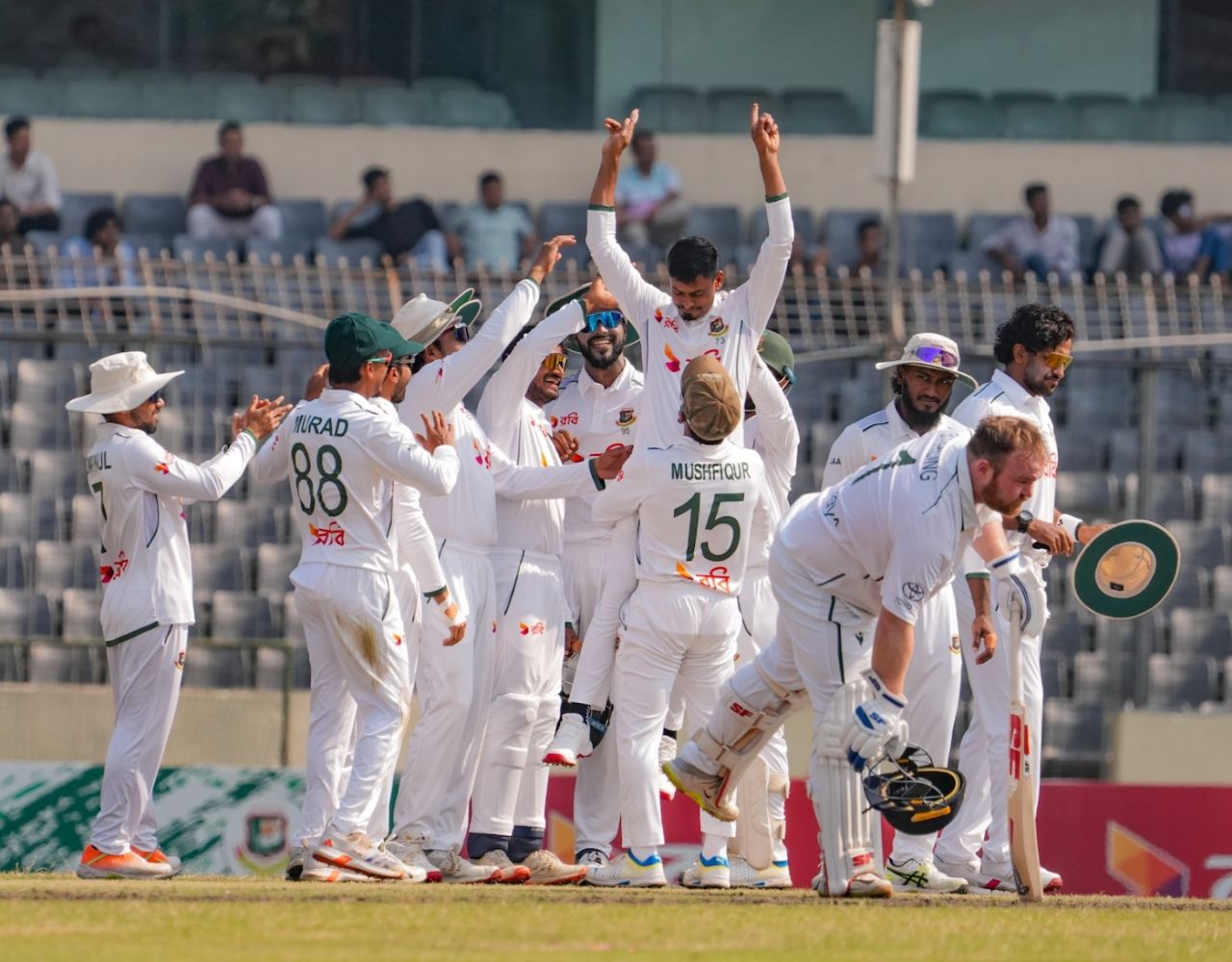 Taijul Islam broke Shakib Al Hasan's record to become the highest wicket-taker in Tests for Bangladesh, Bangladesh vs Ireland, 2nd Test, Dhaka, 4th day, November 22, 2025