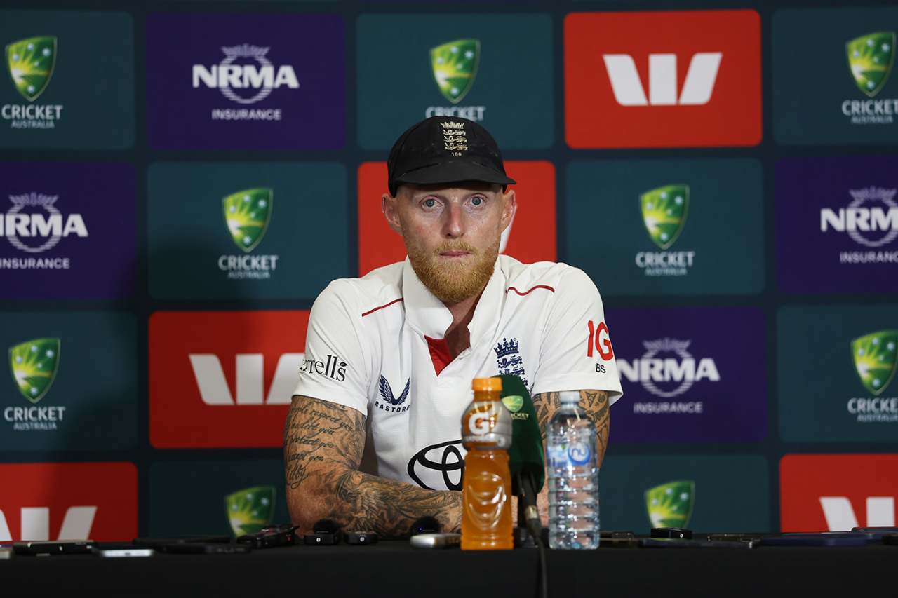 Ben Stokes looks out at the press conference, Australia vs England, 1st Test, The Ashes, Perth Stadium, November 22, 2025