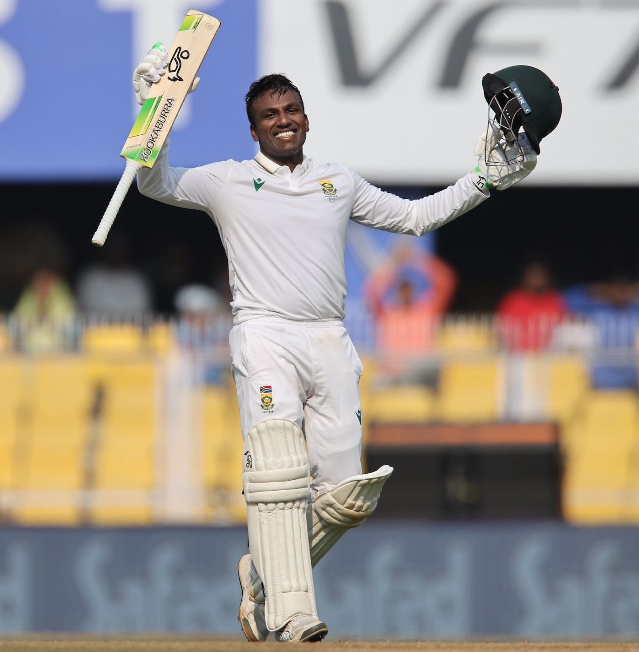 Senuran Muthusamy brought up his first Test century, India vs South Africa, 2nd Test, Guwahati, 2nd day, November 23, 2025