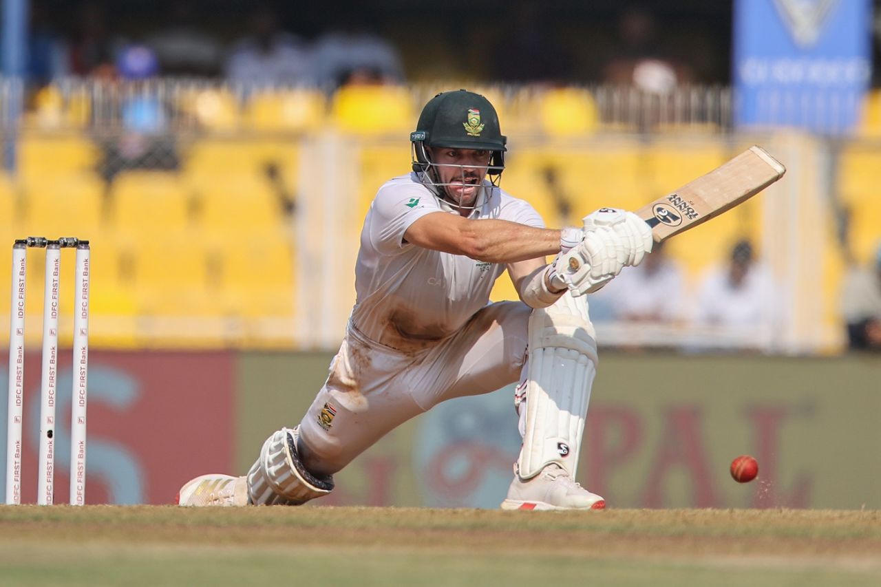 Tristan Stubbs brings out the reverse-sweep, India vs South Africa, 2nd Test, Guwahati, 4th day, November 25, 2025