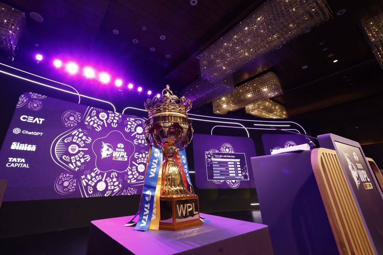 The WPL 2026 trophy in all its glory, Delhi, November 27, 2025
