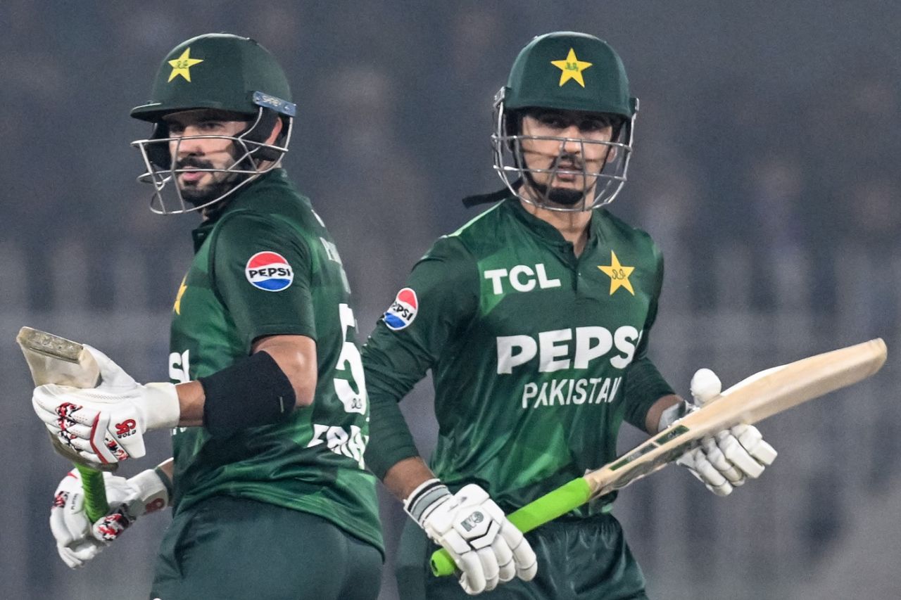 Sahibzada Farhan and Saim Ayub added 46 runs for the opening wicket, Pakistan vs Sri Lanka, T20I tri-series, final, Rawalpindi, November 29, 2025