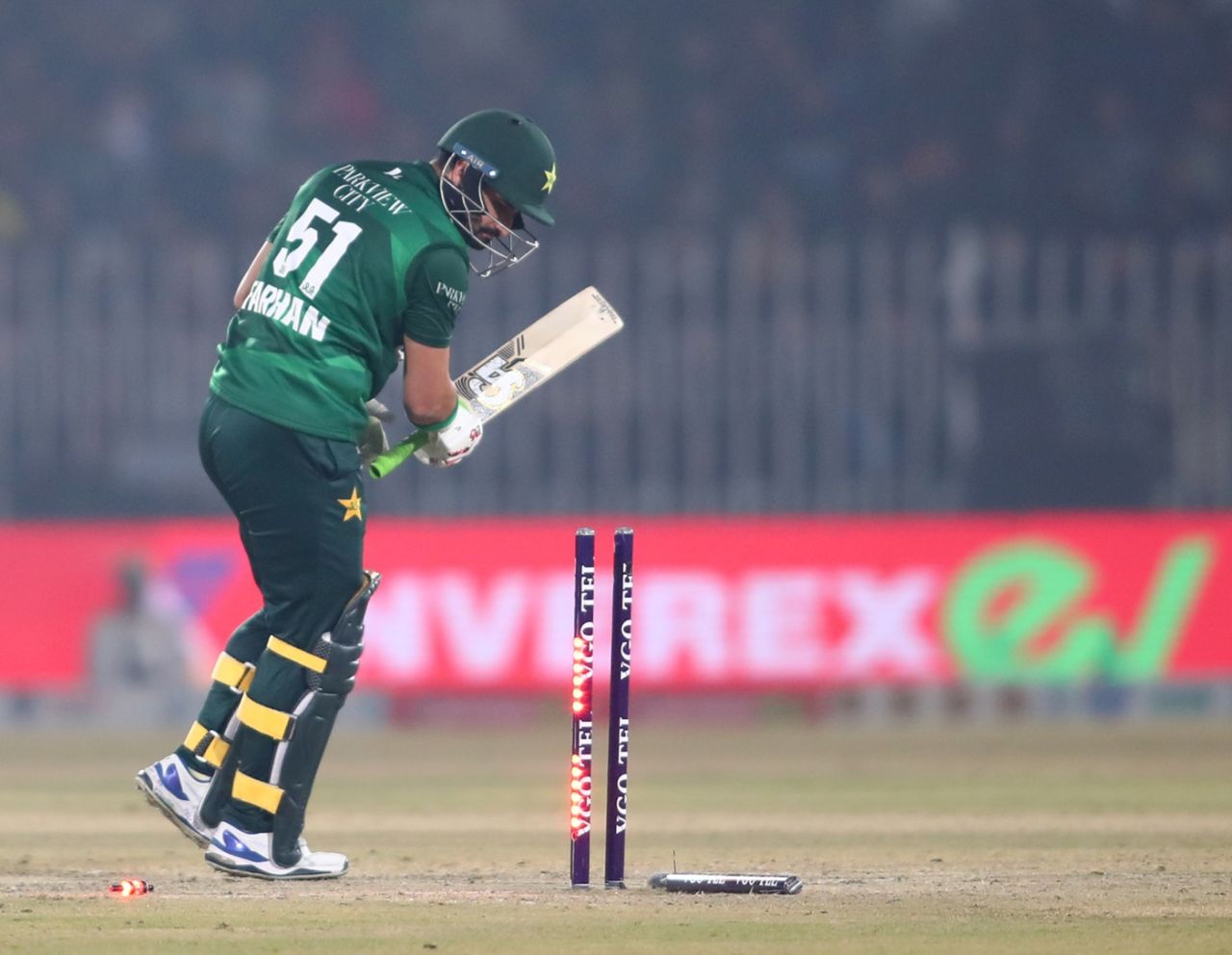 Sahibzada Farhan was cleaned up by Eshan Malinga, Pakistan vs Sri Lanka, T20I tri-series, final, Rawalpindi, November 29, 2025