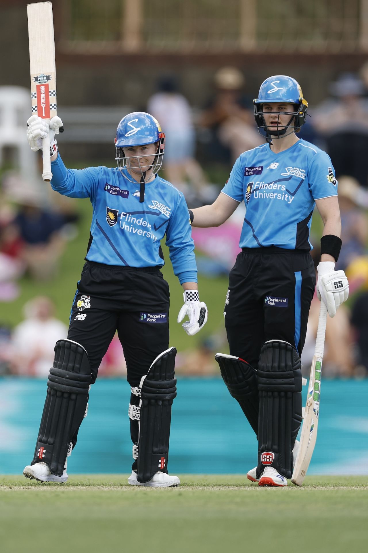 Tammy Beaumont, who top-scored 64, and Laura Wolvaardt put on a 99-run stand, Adelaide Strikers vs Brisbane Heat, WBBL, Sydney, November 30, 2025