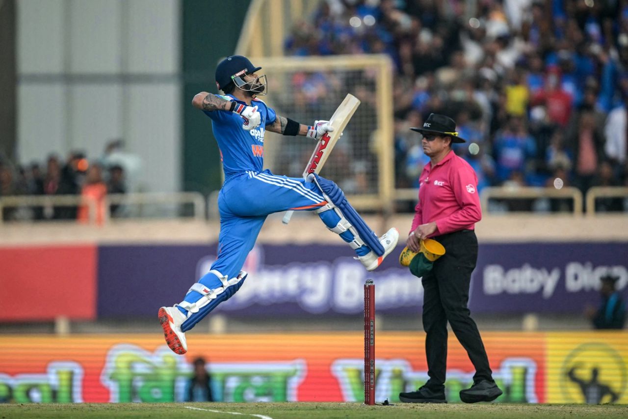 Virat Kohli celebrates an ODI century for the 52nd time, India vs South Africa, 1st ODI, Ranchi, November 30, 2025